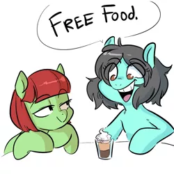 Size: 1000x1000 | Tagged: artist:glacierclear, bedroom eyes, blowjob (cocktail), derpibooru import, oc, oc:cherry limeade, oc:glacierclear, safe, unofficial characters only