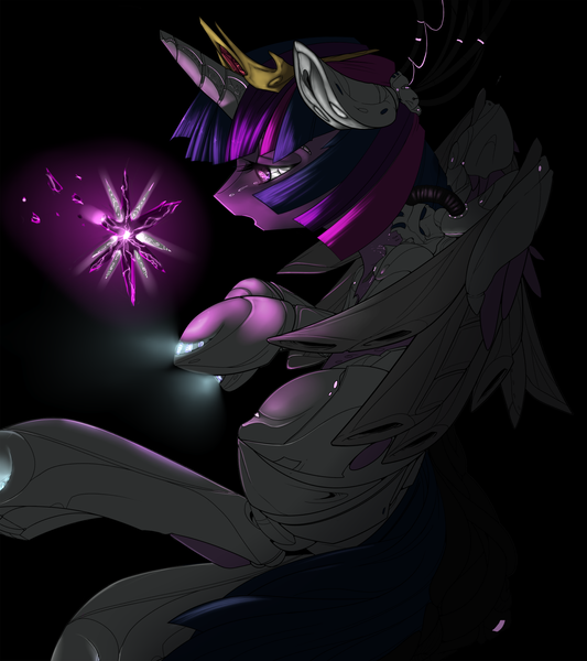 Size: 1900x2137 | Tagged: safe, artist:violise, derpibooru import, twilight sparkle, twilight sparkle (alicorn), alicorn, android, pony, robot, crying, female, mare, solo