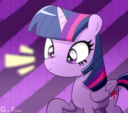 Size: 1800x1600 | Tagged: safe, artist:graytyphoon, derpibooru import, twilight sparkle, twilight sparkle (alicorn), alicorn, pony, female, mare, raised hoof, solo, surprised