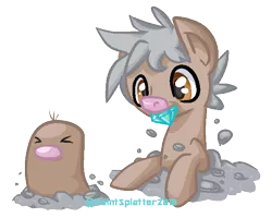 Size: 616x492 | Tagged: safe, artist:paintsplatter, derpibooru import, ponified, diglett, pony, pokémon, video game