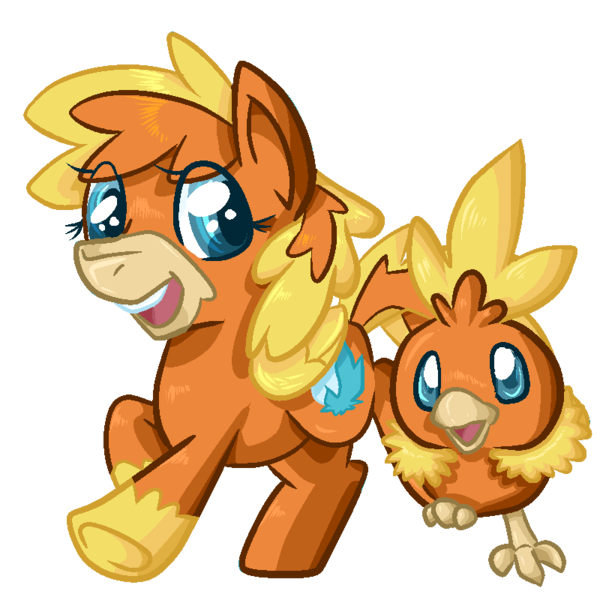 Size: 800x800 | Tagged: safe, artist:paintsplatter, derpibooru import, ponified, pony, torchic, pokémon, video game