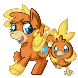 Size: 800x800 | Tagged: safe, artist:paintsplatter, derpibooru import, ponified, pony, torchic, pokémon, video game