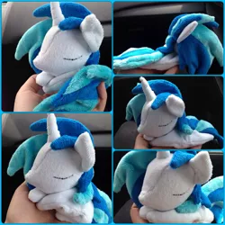 Size: 2400x2400 | Tagged: safe, artist:cheferoni, derpibooru import, vinyl scratch, pony, beanie (plushie), cute, hand, irl, photo, plushie, sleeping, solo, tiny, tiny ponies