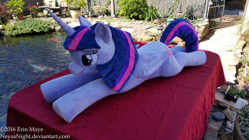 Size: 3264x1836 | Tagged: safe, artist:neysanight, derpibooru import, twilight sparkle, twilight sparkle (alicorn), alicorn, pony, female, irl, mare, photo, plushie, solo, tongue out