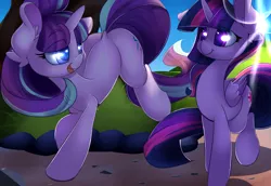 Size: 4000x2750 | Tagged: safe, artist:madacon, derpibooru import, starlight glimmer, twilight sparkle, twilight sparkle (alicorn), alicorn, pony, female, mare