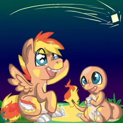 Size: 800x800 | Tagged: safe, artist:paintsplatter, derpibooru import, ponified, charmander, pony, pokémon