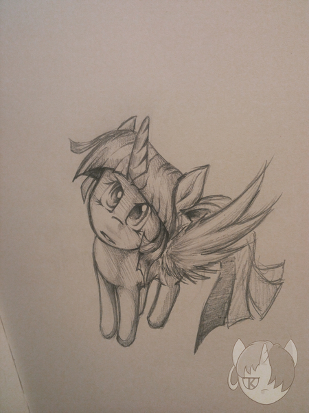 Size: 1728x2304 | Tagged: safe, artist:kerslap, derpibooru import, twilight sparkle, twilight sparkle (alicorn), alicorn, pony, angry, female, mare, monochrome, paper, solo, traditional art