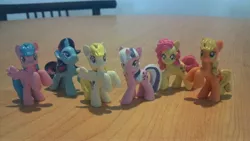 Size: 3264x1836 | Tagged: safe, artist:spacepig22, derpibooru import, applejack (g1), firefly, posey, sparkler (g1), surprise, twilight sparkle, pony, custom, g1, g1 six, g1 to g4, generation leap, irl, photo, toy