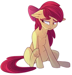 Size: 5279x5551 | Tagged: absurd resolution, apple bloom, artist:elskafox, crying, derpibooru import, floppy ears, frog (hoof), sad, safe, simple background, solo, transparent background, underhoof