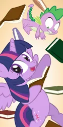 Size: 510x1020 | Tagged: safe, artist:dm29, derpibooru import, spike, twilight sparkle, twilight sparkle (alicorn), alicorn, pony, book, duo, female, mare, reading