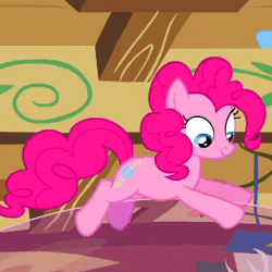 Size: 315x315 | Tagged: animated, derpibooru import, discord, eyes closed, gif, horses doing horse things, offscreen character, pinkie pie, prone, rainbow dash, safe, screencap, smiling, solo focus, three's a crowd