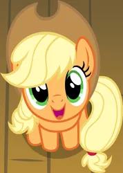 Size: 1127x1586 | Tagged: safe, artist:badumsquish, derpibooru import, part of a set, applejack, earth pony, pony, badumsquish is trying to murder us, badumsquish's kitties, cute, female, grin, happy, jackabetes, looking at you, looking up, show accurate, sitting, smiling, solo, weapons-grade cute