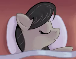 Size: 1200x941 | Tagged: 1trickpone's sleeping ponies, artist:1trick, bed, derpibooru import, eyes closed, octavia melody, pillow, safe, sleeping, solo