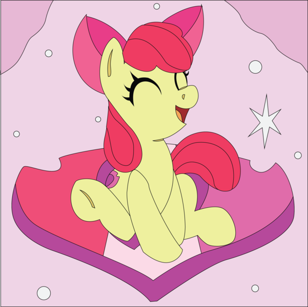 Size: 3598x3592 | Tagged: apple bloom, artist:the-paper-pony, cutie mark, derpibooru import, mockup, open mouth, safe, shadowbox, solo, the cmc's cutie marks