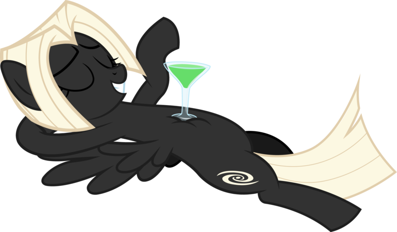 Size: 2080x1216 | Tagged: safe, artist:outlawedtofu, derpibooru import, oc, oc:astral, unofficial characters only, pegasus, pony, fallout equestria, fallout equestria: outlaw, alcohol, appletini (drink), belly, fanfic art, food, on back, simple background, solo, transparent background, vector