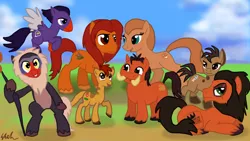 Size: 1024x576 | Tagged: safe, artist:qemma, derpibooru import, ponified, pony, nala, pumbaa, rafiki, scar (the lion king), simba, the lion king, timon, zazu