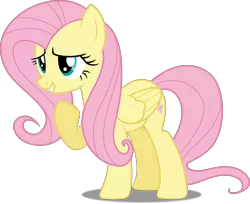 Size: 4000x3266 | Tagged: absurd resolution, artist:dashiesparkle, artist:hawk9mm, cute, derpibooru import, edit, fluttershy, full body, inkscape, ponyscape, raised hoof, safe, shyabetes, simple background, solo, .svg available, transparent background, vector, vector edit, what about discord?
