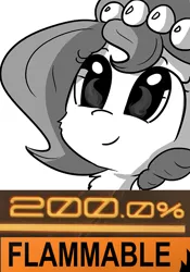 Size: 580x830 | Tagged: safe, artist:tjpones, derpibooru import, oc, oc:brownie bun, unofficial characters only, 200% mad, caption, expand dong, exploitable meme, fire, image macro, meme, monochrome, xk-class end-of-the-kitchen scenario