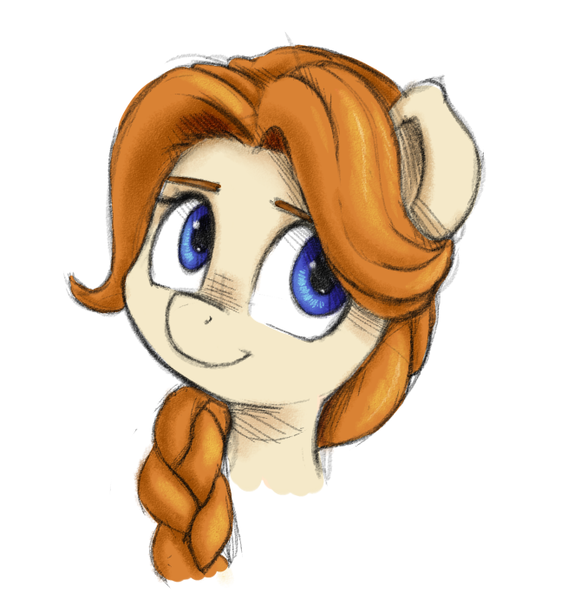 Size: 647x692 | Tagged: safe, artist:artguydis, derpibooru import, ponified, pony, bust, leah (stardew valley), portrait, stardew valley