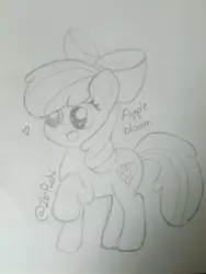 Size: 1224x1632 | Tagged: apple bloom, artist:ib-puchi, cutie mark, derpibooru import, monochrome, open mouth, safe, sketch, solo, the cmc's cutie marks, traditional art