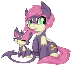 Size: 886x800 | Tagged: safe, artist:paintsplatter, derpibooru import, ponified, pony, purrloin, pokémon, tongue out, video game