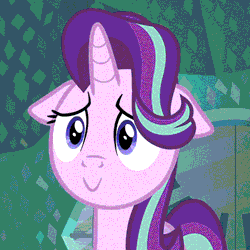 Size: 461x461 | Tagged: safe, derpibooru import, edit, edited screencap, screencap, starlight glimmer, pony, unicorn, the crystalling, :>, cute, female, floppy ears, glimmerbetes, inverted mouth, mare, needs more jpeg, smiling, solo