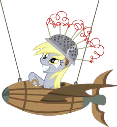 Size: 1332x1447 | Tagged: safe, artist:kehrminator, derpibooru import, derpy hooves, pegasus, pony, slice of life (episode), cute, derpabetes, derpy doing derpy things, female, flying machine, mare, muffin 1, simple background, solo, transparent background, vector