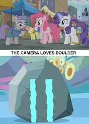 Size: 509x710 | Tagged: bouldcam, boulder (pet), boultom, camera, cargo ship, crying, derpibooru import, gay, male, maud pie, meme, pinkie pie, rarity, rockcon, safe, shipping, shipping denied, the gift of the maud pie, tom