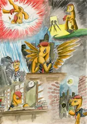 Size: 1632x2318 | Tagged: grimdark, artist:souleatersaku90, derpibooru import, oc, oc:pop "kisley" lye, unofficial characters only, alicorn, lizard, pony, alicorn oc, horn, request, traditional art, watercolor painting, wings