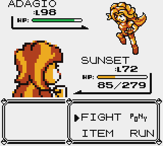 Size: 320x288 | Tagged: safe, artist:renaturnip, derpibooru import, adagio dazzle, sunset shimmer, equestria girls, crossover, pixel art, pokémon