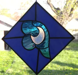 Size: 3104x2988 | Tagged: artist:tjglass, cutie mark, derpibooru import, irl, photo, photo craft, princess luna, safe, stained glass, stained glass (irl)