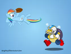 Size: 4048x3036 | Tagged: american football, artist:kingtoby19, chargin' chuck, crossover, derpibooru import, koopa, rainbow dash, safe, sports, super mario bros., super mario world