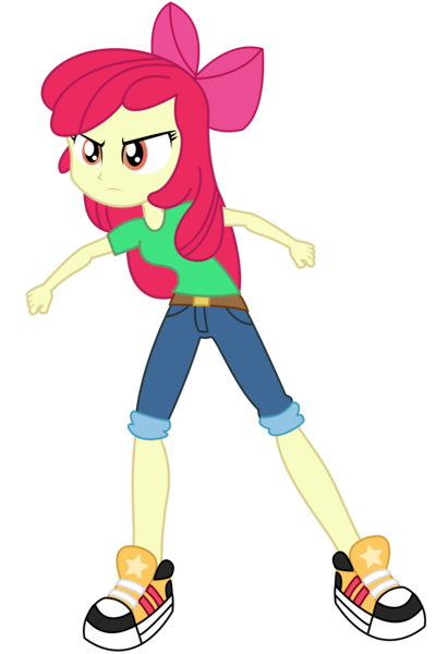 Size: 3391x4948 | Tagged: safe, artist:razethebeast, derpibooru import, apple bloom, equestria girls, rainbow rocks, absurd resolution, apple bloom's bow, battle of the bands, bow, canterlot high, clothes, fist, hair bow, shoes, short pants, simple background, sneakers, solo, transparent background, vector
