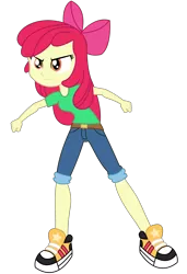 Size: 3391x4948 | Tagged: safe, artist:razethebeast, derpibooru import, apple bloom, equestria girls, rainbow rocks, absurd resolution, apple bloom's bow, battle of the bands, bow, canterlot high, clothes, fist, hair bow, shoes, short pants, simple background, sneakers, solo, transparent background, vector