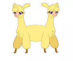 Size: 1295x1077 | Tagged: alpaca, community related, conjoined, conjoined twins, derpibooru import, female, multiple heads, paprika paca, pushmi-pullyu, safe, siblings, sisters, them's fightin' herds, two heads