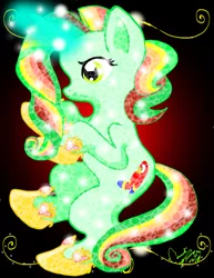 Size: 786x1017 | Tagged: safe, artist:candiphoenixes, derpibooru import, mimic (g1), crystal pony, pony, g1, g1 to g4, generation leap, magic