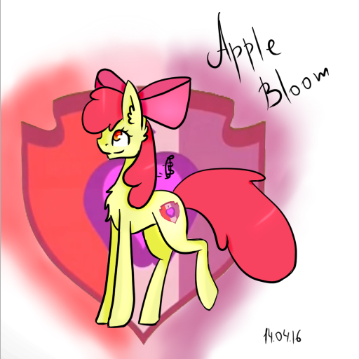 Size: 512x512 | Tagged: apple bloom, artist:scootaloochicken123, chest fluff, cutie mark, derpibooru import, ear fluff, safe, solo, the cmc's cutie marks