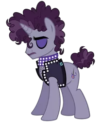 Size: 2500x3000 | Tagged: safe, artist:cheezedoodle96, derpibooru import, prance (character), undertone, ponified, pony, unicorn, the mane attraction, .svg available, background pony, chest hair, clothes, male, memorial, prince (musician), rest in peace, rest in purple, sad, simple background, solo, stallion, svg, transparent background, vector, vest
