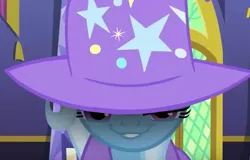 Size: 473x303 | Tagged: safe, derpibooru import, screencap, trixie, pony, unicorn, no second prances, female, mare, trixie's glare