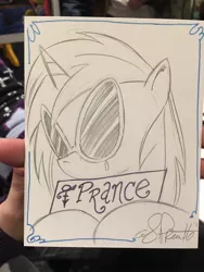 Size: 600x800 | Tagged: album, artist:andypriceart, crying, derpibooru import, love symbol, prance, prince (musician), rest in peace, rest in purple, safe, solo, traditional art, vinyl scratch