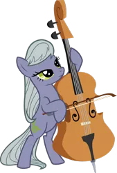 Size: 1024x1518 | Tagged: artist:blah23z, bipedal, bow (instrument), cello, cello bow, derpibooru import, limestone pie, musical instrument, octavia melody, palette swap, recolor, safe, simple background, solo, transparent background, vector
