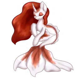 Size: 1280x1280 | Tagged: safe, artist:mondlichtkatze, derpibooru import, oc, ponified, unofficial characters only, fish, goldeen, merpony, pony, pokémon, solo