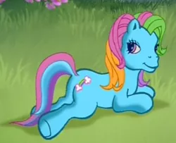 Size: 480x390 | Tagged: cropped, derpibooru import, g3, greetings from unicornia, rainbow dash, rainbow dash (g3), safe, screencap, solo