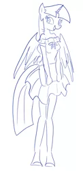 Size: 388x793 | Tagged: safe, artist:jowybean, derpibooru import, twilight sparkle, twilight sparkle (alicorn), alicorn, anthro, unguligrade anthro, clothes, dress, monochrome, sketch, solo