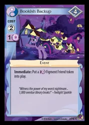 Size: 409x570 | Tagged: safe, derpibooru import, twilight sparkle, twilight sparkle (alicorn), alicorn, pony, book, card, ccg, enterplay, female, mare, marks in time, merchandise, quote, solo