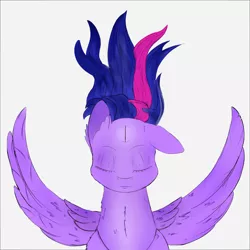 Size: 3000x3000 | Tagged: safe, artist:chapaevv, derpibooru import, twilight sparkle, twilight sparkle (alicorn), alicorn, pony, eyes closed, female, mare, solo, third eye