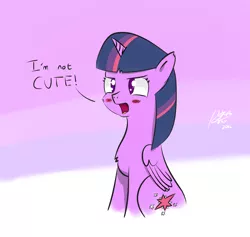 Size: 1080x1024 | Tagged: safe, artist:pwnagespartan, derpibooru import, twilight sparkle, twilight sparkle (alicorn), alicorn, pony, blatant lies, blushing, cute, female, i'm not cute, mare, solo, tsundere, tsunlight sparkle, twiabetes