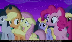 Size: 1280x757 | Tagged: applejack, comic, derpibooru import, edit, edited screencap, fluttershy, new season curse, no second prances, pinkie pie, psyga's alternate pony scenes, safe, screencap, screencap comic