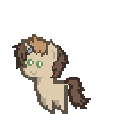 Size: 128x128 | Tagged: safe, artist:pixelanon, derpibooru import, oc, oc:honeydrop (colorblind cyoa), oc:puppy, unofficial characters only, pony, unicorn, 8-bit, child, cute, cyoa:colorblind, female, filly, foal, horn, horn ring, pixel art, pointy ponies, ring, simple background, smiling, solo, sprite, transparent background