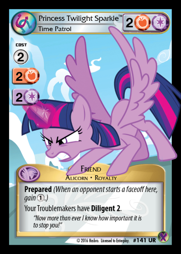 Size: 358x500 | Tagged: safe, derpibooru import, twilight sparkle, twilight sparkle (alicorn), alicorn, pony, ccg, enterplay, female, mare, marks in time, merchandise, quote